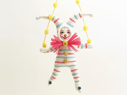 Jester Child Ornament | Vintage by Crystal Spun Cotton Ornament - Bon Ton goods
