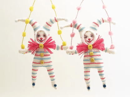 Jester Child Ornament | Vintage by Crystal Spun Cotton Ornament - Bon Ton goods