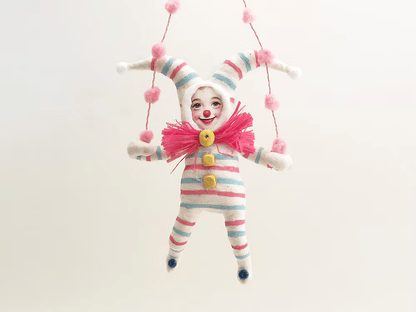 Jester Child Ornament | Vintage by Crystal Spun Cotton Ornament - Bon Ton goods