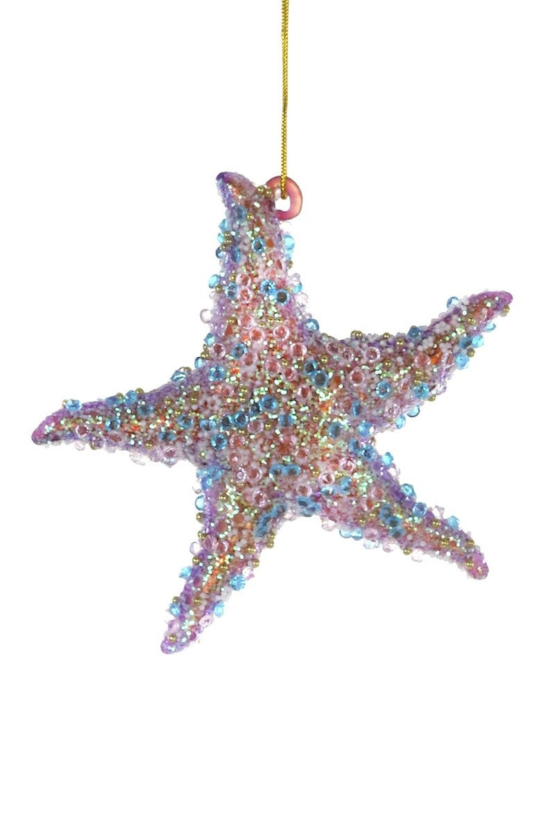 Jeweled Starfish Glass Christmas Ornament by Cody Foster