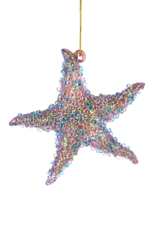 Jeweled Starfish Glass Christmas Ornament by Cody Foster