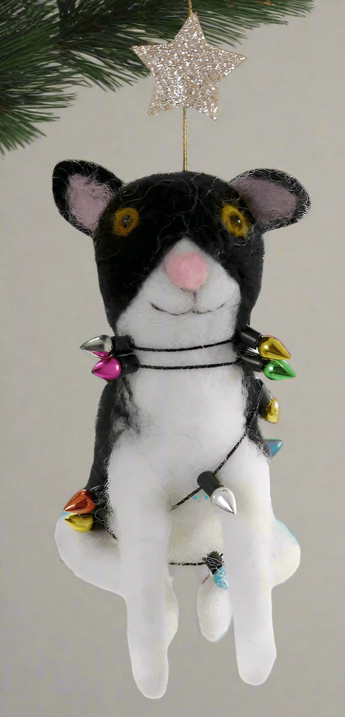 Jingle Cats - Tuxedo with Star | Christmas Ornament - Bon Ton goods