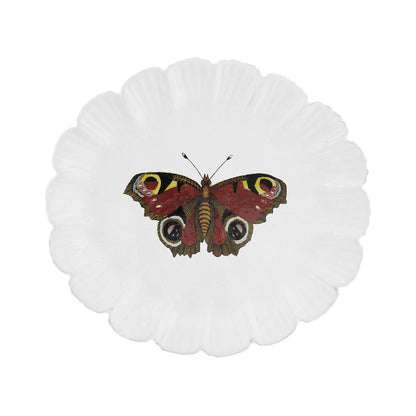 John Derian Burgundy Butterfly Dinner Plate by Astier de Villatte, view 1