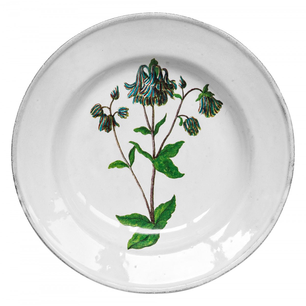 John Derian Columbine Flower Soup Plate by Astier de Villatte, view 1