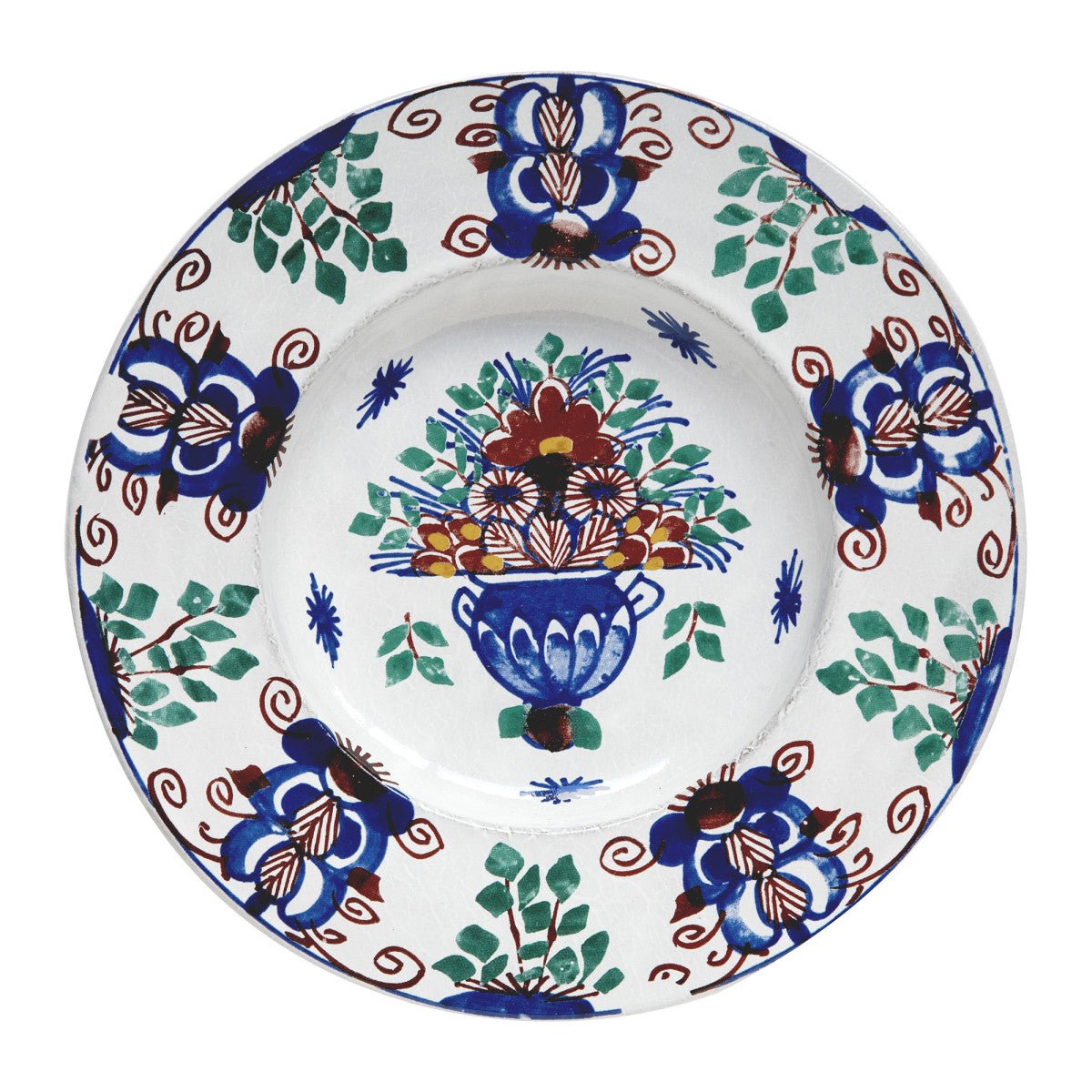 John Derian Dutch Peacock Medium Plate by Astier de Villatte, view 1