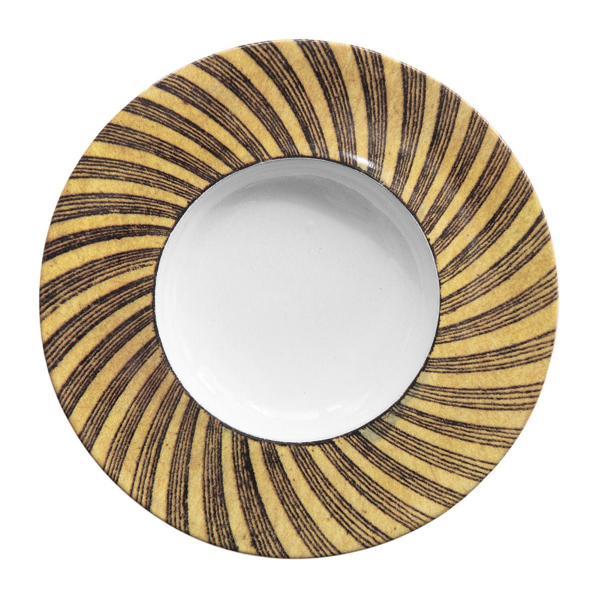 John Derian Wide Rim ABC Spiral Dessert Plate by Astier de Villatte, view 1