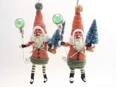 Jolly Santa - Vintage Inspired Spun Cotton | Vintage by Crystal Spun Cotton Ornament - Bon Ton goods