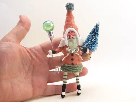 Jolly Santa - Vintage Inspired Spun Cotton | Vintage by Crystal Spun Cotton Ornament - Bon Ton goods