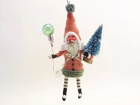 Jolly Santa - Vintage Inspired Spun Cotton | Vintage by Crystal Spun Cotton Ornament - Bon Ton goods