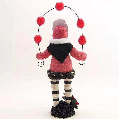Juggling Santa Figure - Vintage Inspired Spun Cotton | Vintage by Crystal Spun Cotton Ornament - Bon Ton goods