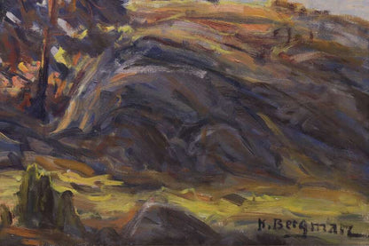 Karl Bergman, Landscape with Pine by the Water – Oil on Canvas (84 × 134 cm) - Bon Ton goods