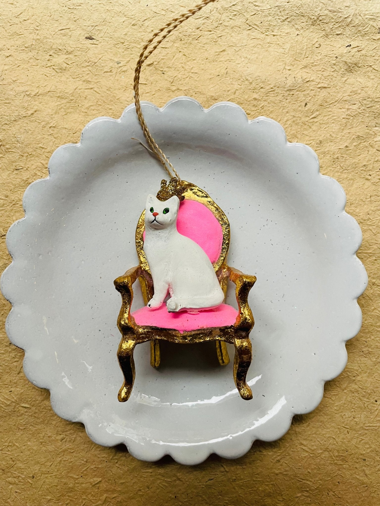 Kitten Queen Paper Mch Ornament - Bon Ton goods