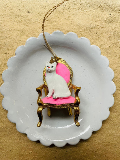 Kitten Queen Paper Mch Ornament - Bon Ton goods