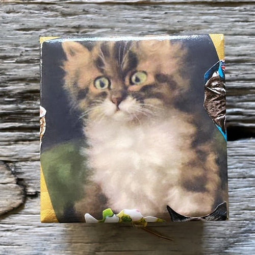 KITTY CAT DECOUPAGE BOX #2 - SMALL - Bon Ton goods