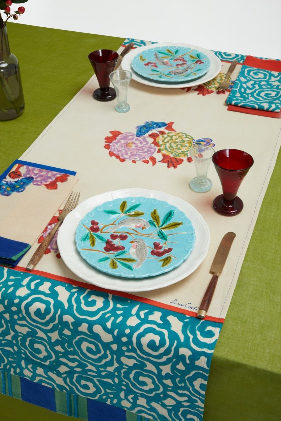 Knight Peacock - Table Runner | Lisa Corti - Bon Ton goods