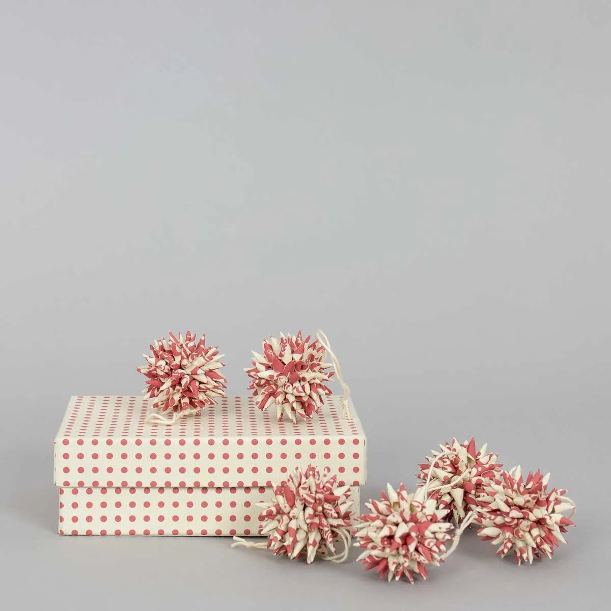 Kotte Mini, 6­ pack, Pink and White | Christmas Ornament - Bon Ton goods