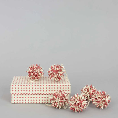 Kotte Mini, 6­ pack, Pink and White | Christmas Ornament - Bon Ton goods