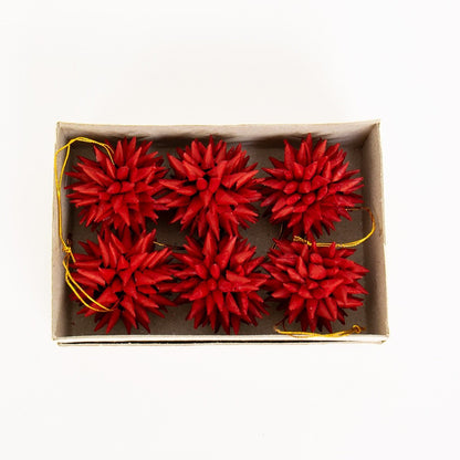 Kotte Mini Christmas Ornaments, Red, Set of 6 by A World of Craft, alternate view