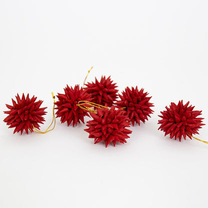 Kotte Mini Christmas Ornaments, Red, Set of 6 by A World of Craft, Swedish-designed handmade Christmas decoration