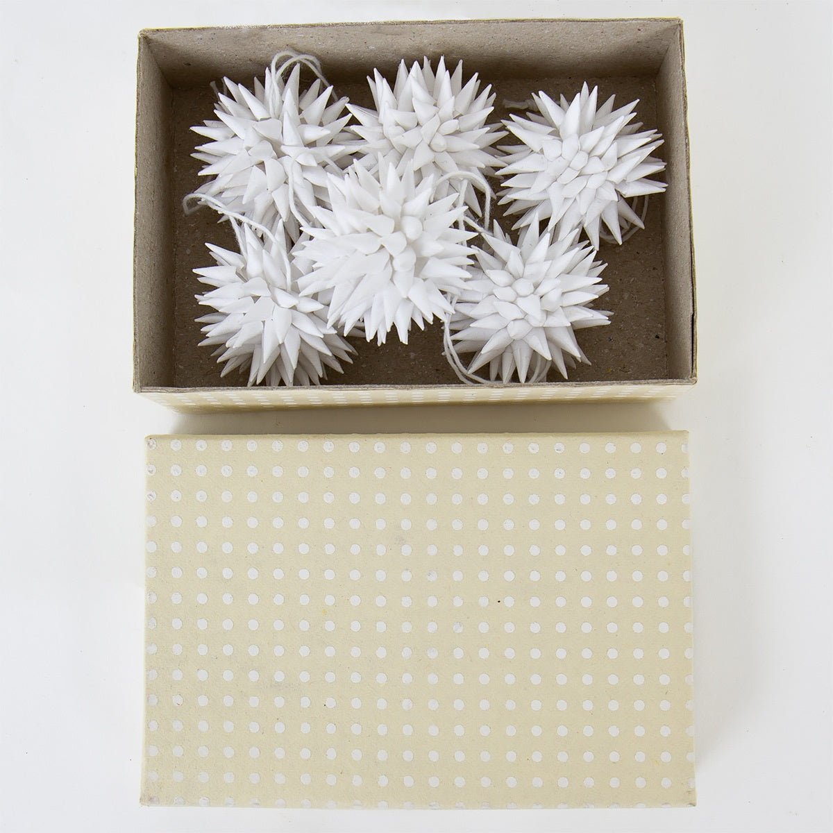 Kotte Mini Christmas Ornaments, White, Set of 6 by A World of Craft, alternate view
