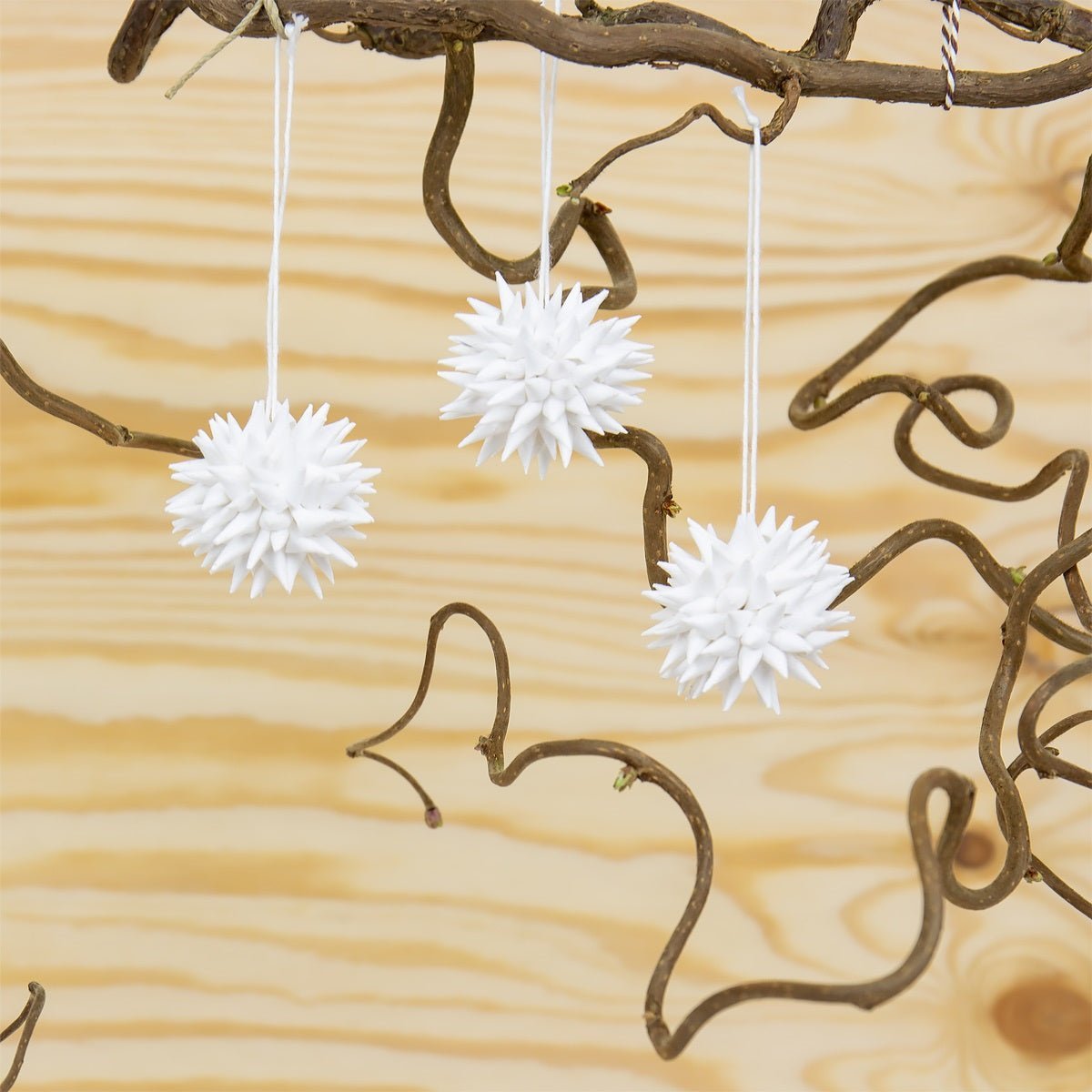 Kotte Mini Christmas Ornaments, White, Set of 6 by A World of Craft, alternate view