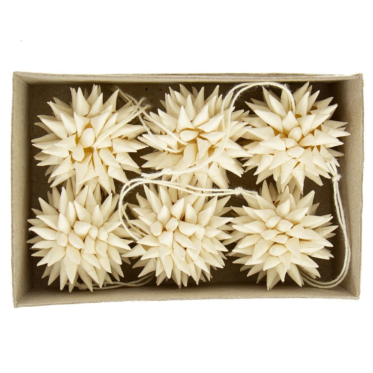 Kotte Mini Christmas Ornaments, Natural, Set of 6 by A World of Craft, alternate view
