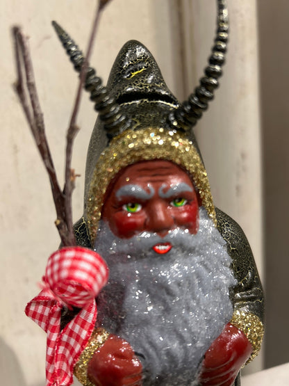 Krampus - Black Crackle Gold With Mushrooms | Ino Schaller - Bon Ton goods