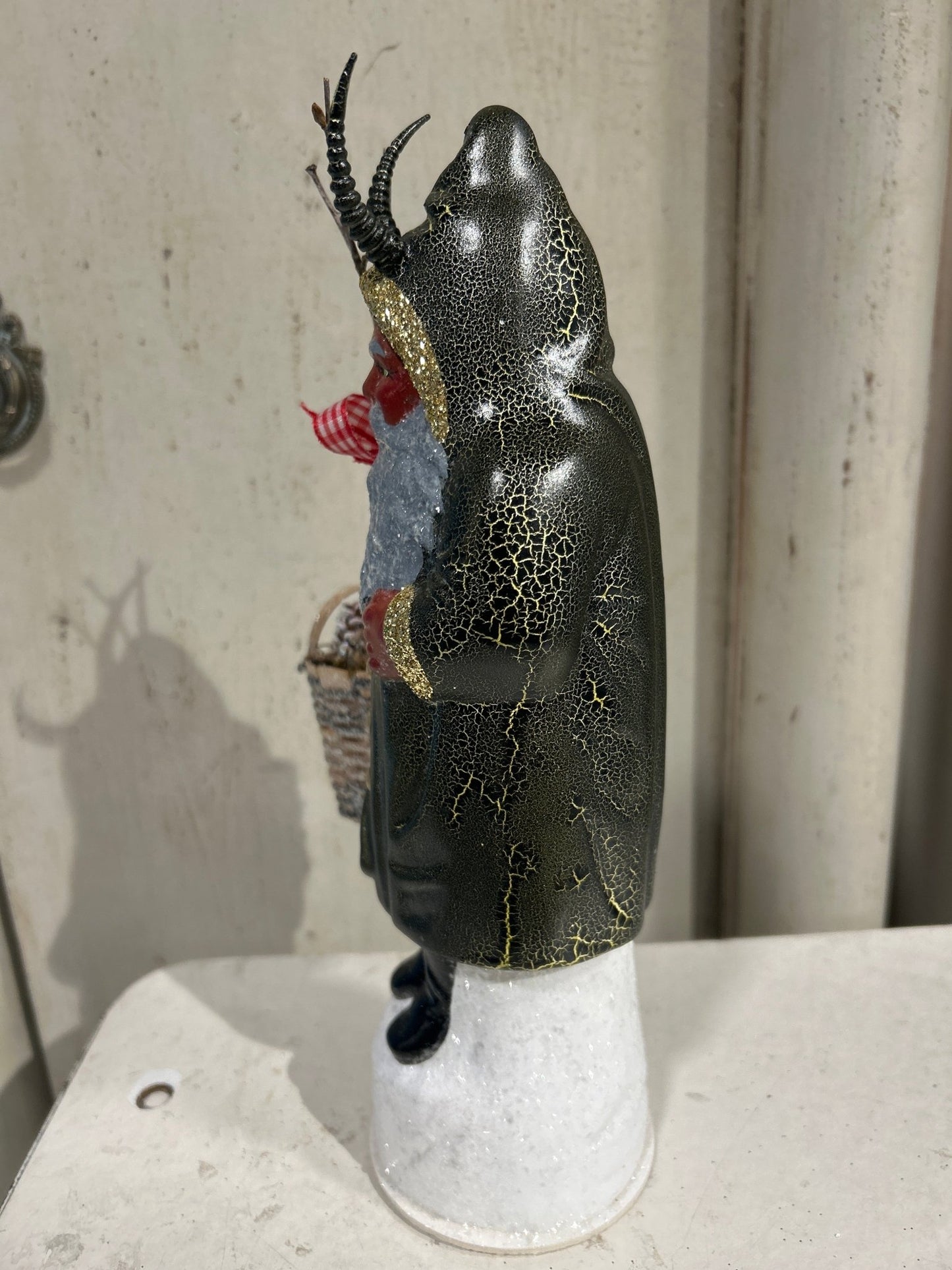 Krampus - Black Crackle Gold With Mushrooms | Ino Schaller - Bon Ton goods