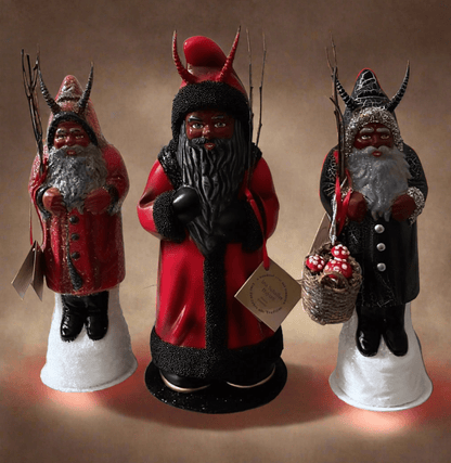 Krampus Santa Red with Switches and Black Beaded Trim | Ino Schaller - Bon Ton goods