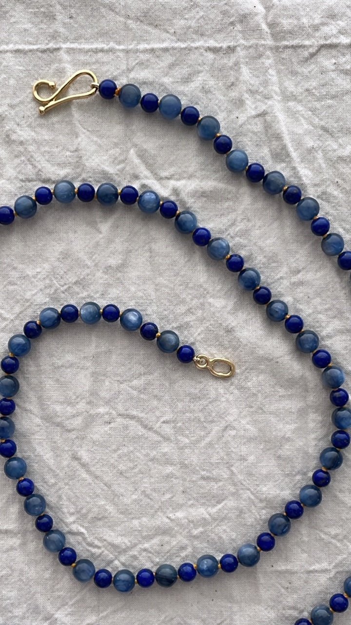Kyanite and Lapis Lazuli Necklace | Mikkel Brøgger - Bon Ton goods
