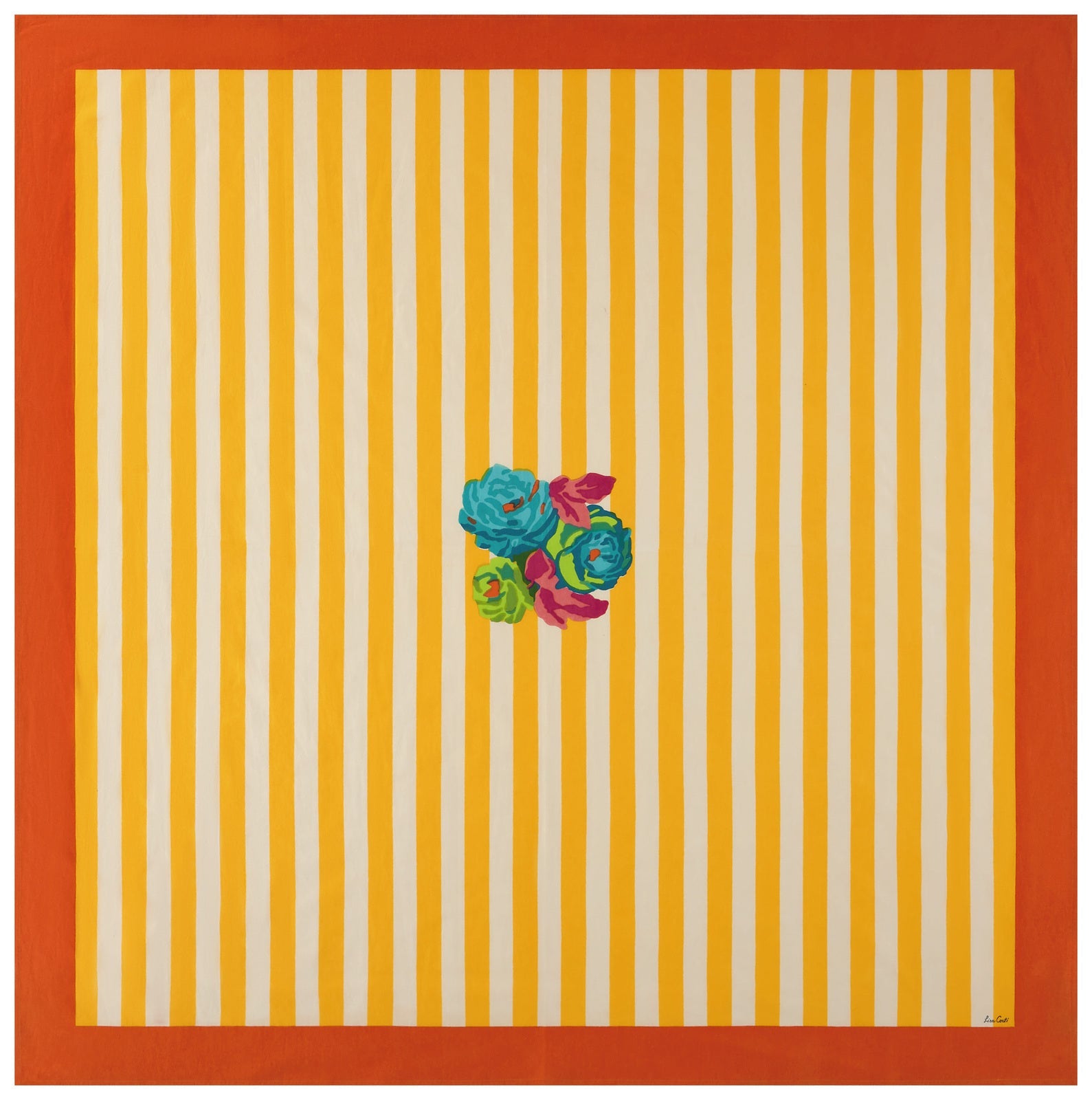 La Veste X Lisa Corti Nizam Stripes Sun Yellow Natural - Cotton Cloth 180x180 | Lisa Corti - Bon Ton goods