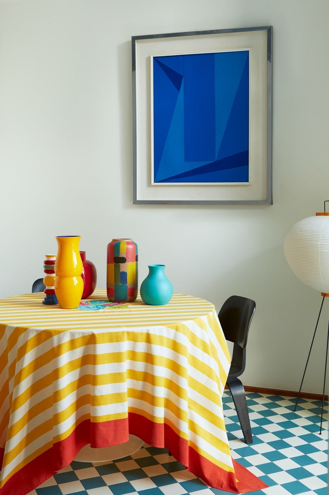La Veste X Lisa Corti Nizam Stripes Sun Yellow Natural - Cotton Cloth 180x180 | Lisa Corti - Bon Ton goods