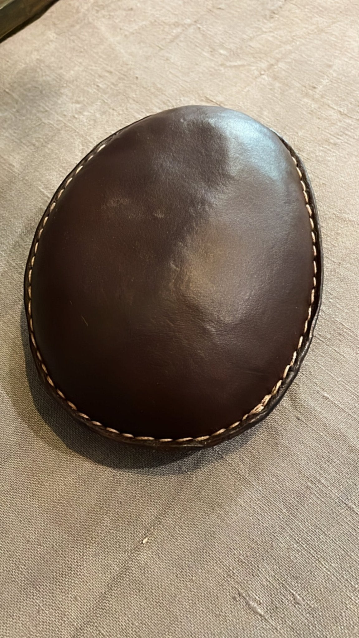 Large Leather Beach Pebble Paperweight 1 - Bon Ton goods