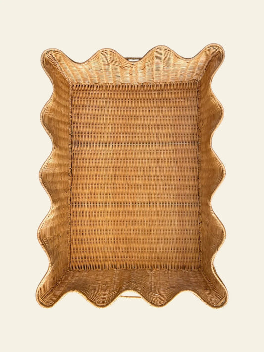 Large Scalloped Tray, Rattan - MithCPH - Bon Ton goods