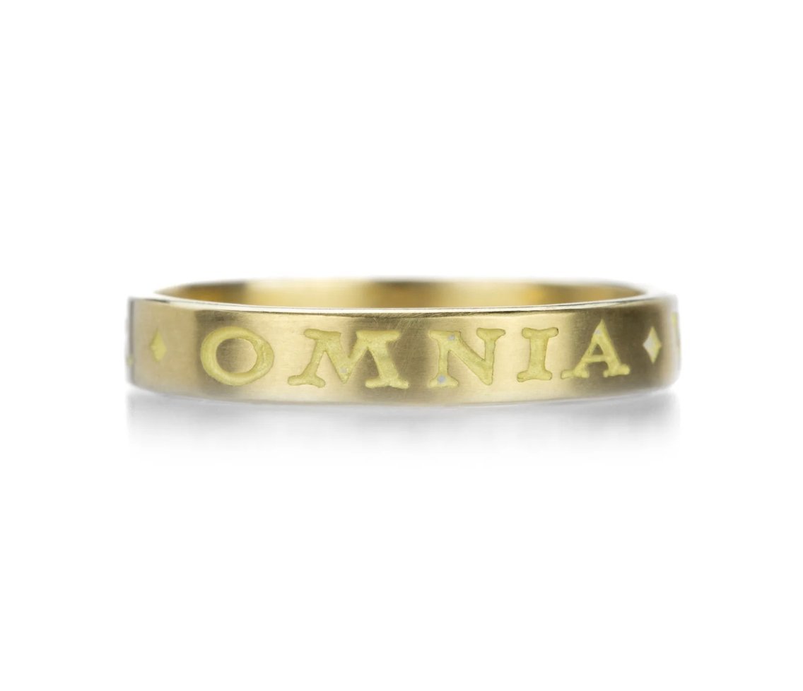 Latin Gold Band, Omnia Vincit Amor Gold Band | Gabriella Kiss - Bon Ton goods