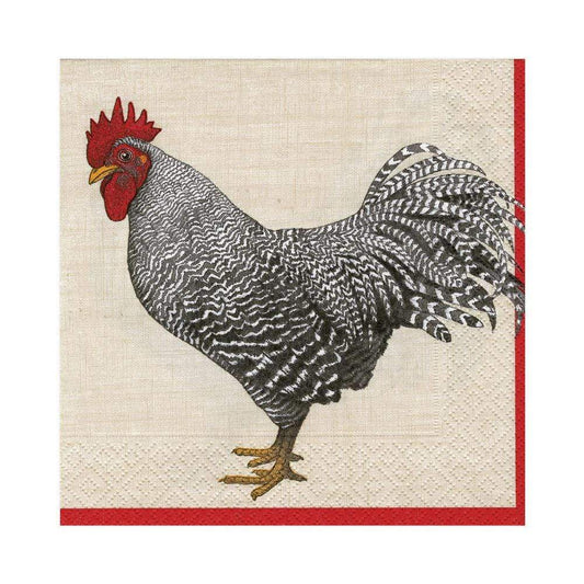 Le Coq Paper Luncheon Napkins in Ivory | Caspari - Bon Ton goods