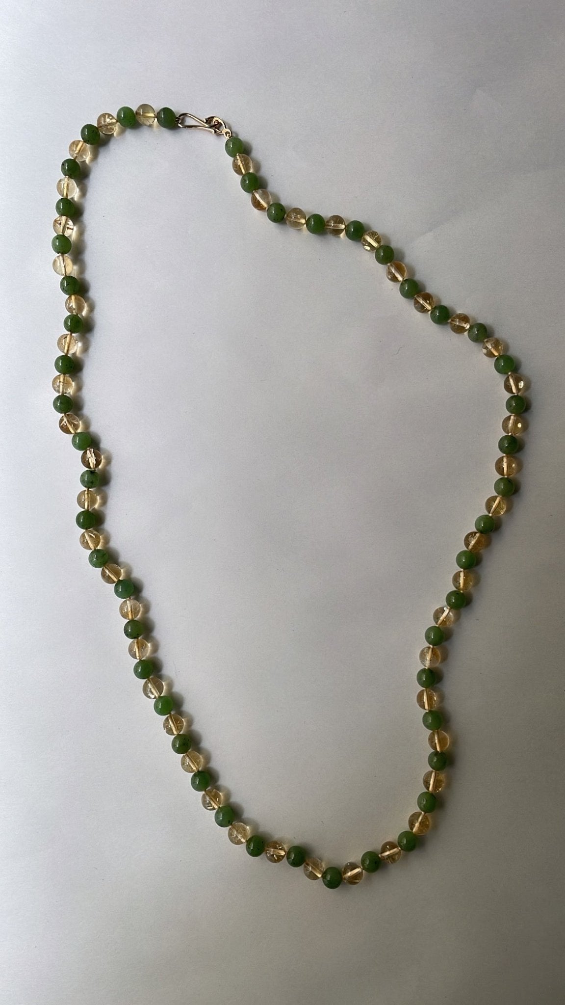 Lemon Citrine & Nephrite Jade Bead Necklace | Mikkel Brøgger - Bon Ton goods