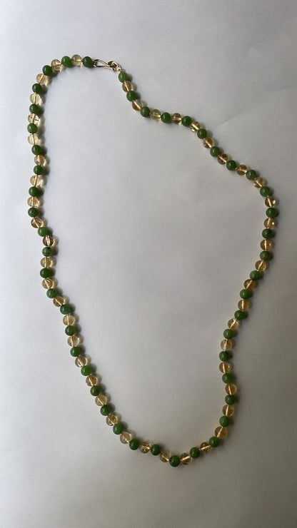 Lemon Citrine & Nephrite Jade Bead Necklace | Mikkel Brøgger - Bon Ton goods