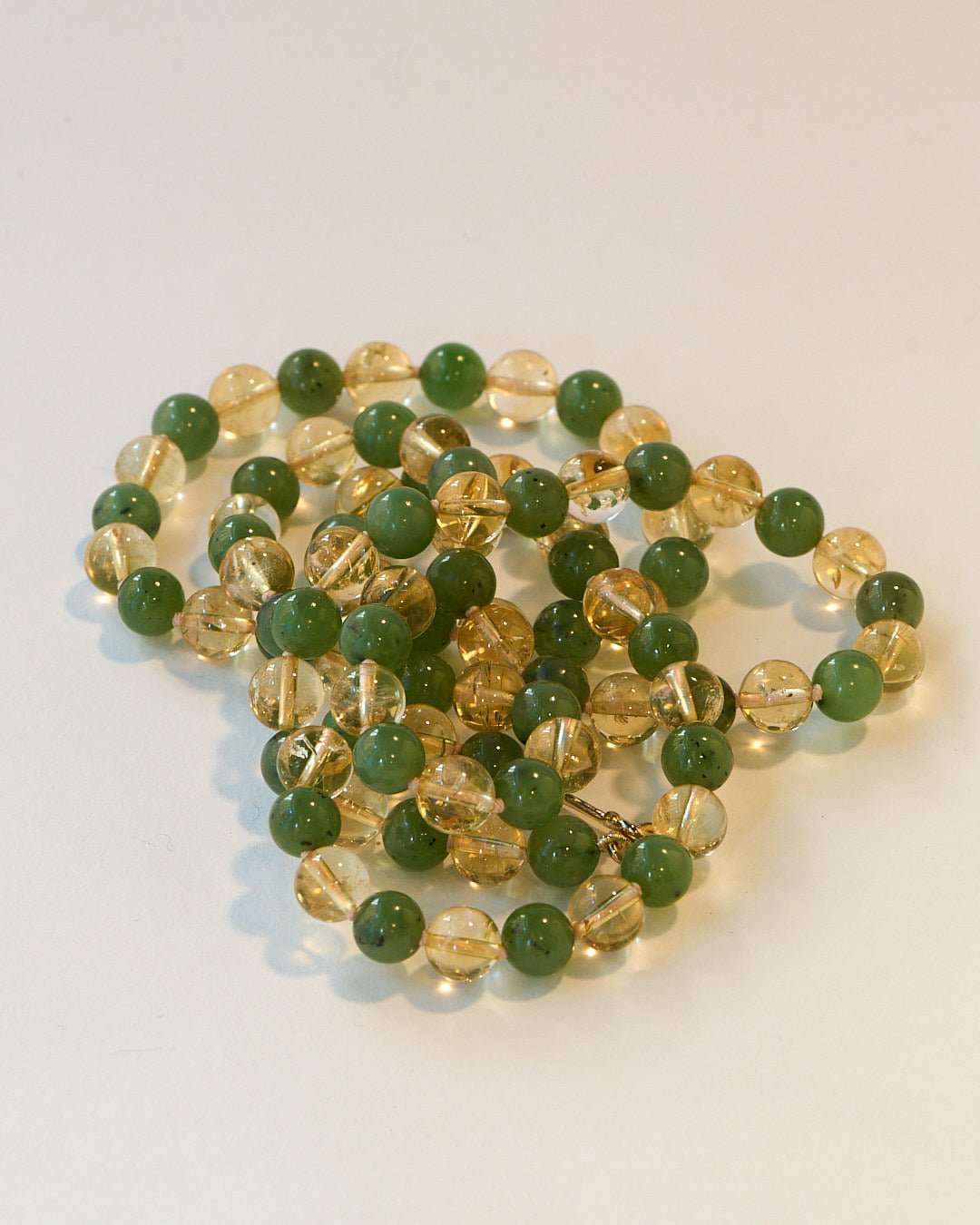 Lemon Citrine & Nephrite Jade Bead Necklace | Mikkel Brøgger - Bon Ton goods