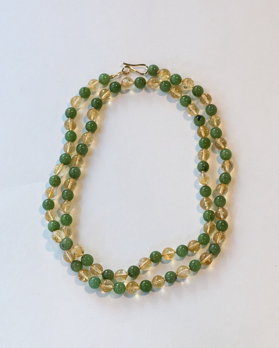 Lemon Citrine & Nephrite Jade Bead Necklace | Mikkel Brøgger - Bon Ton goods
