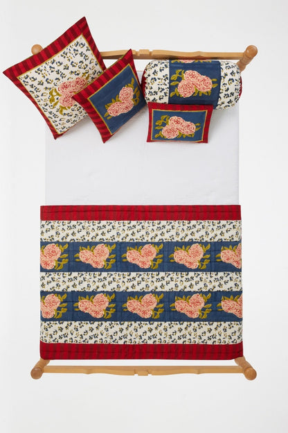 Leopard Stripes Dark Blue - Bolster Cushion Cover | Lisa Corti - Bon Ton goods