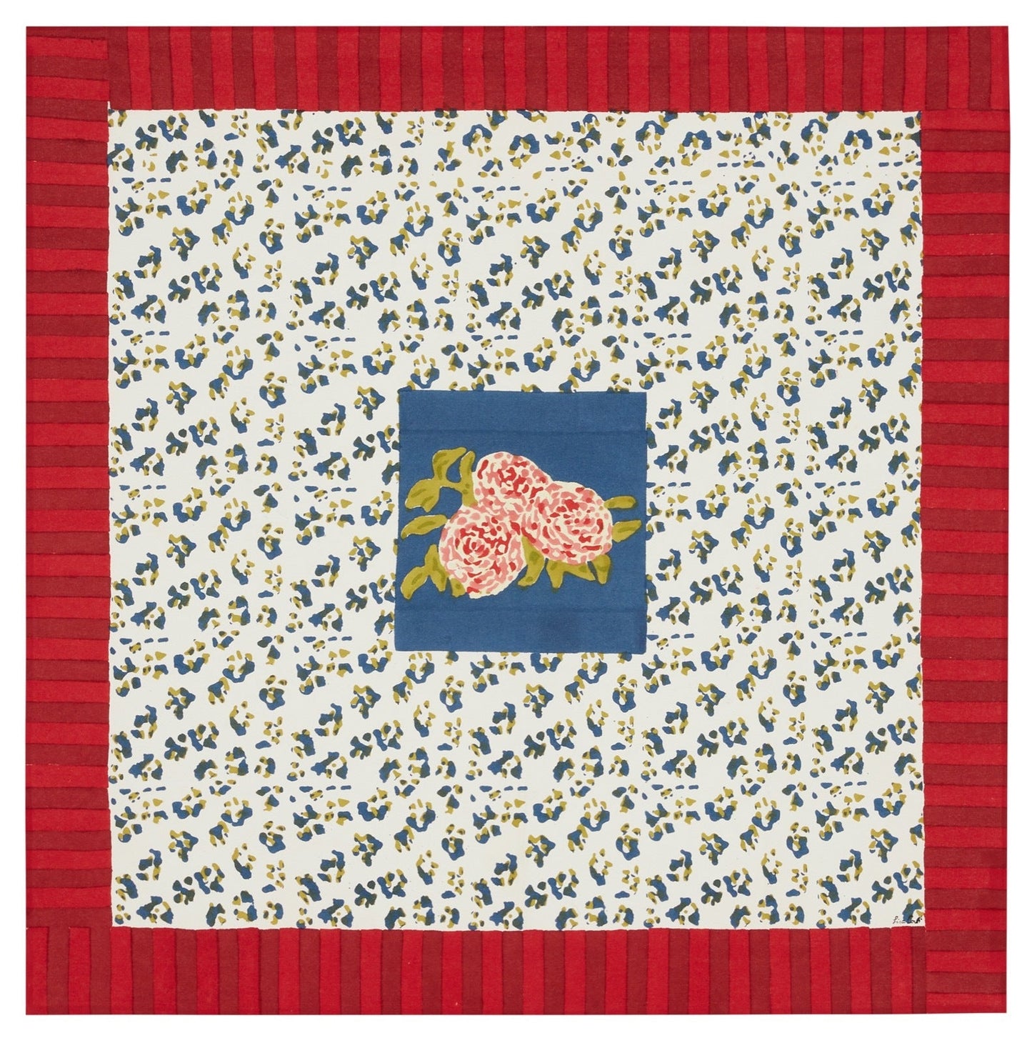 Leopard Stripes Dark Blue Cotton Cloth 110x110 | Lisa Corti - Bon Ton goods