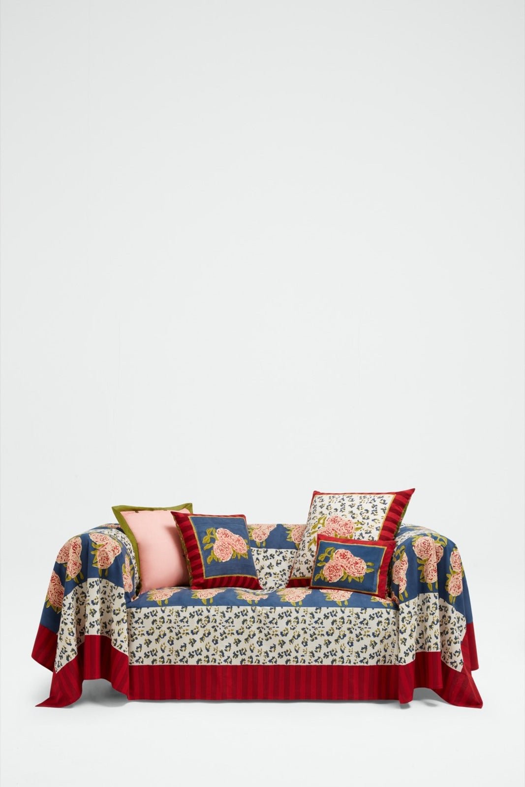 Leopard Stripes Dark Blue Cotton Cloth 220 x 270 | Lisa Corti - Bon Ton goods