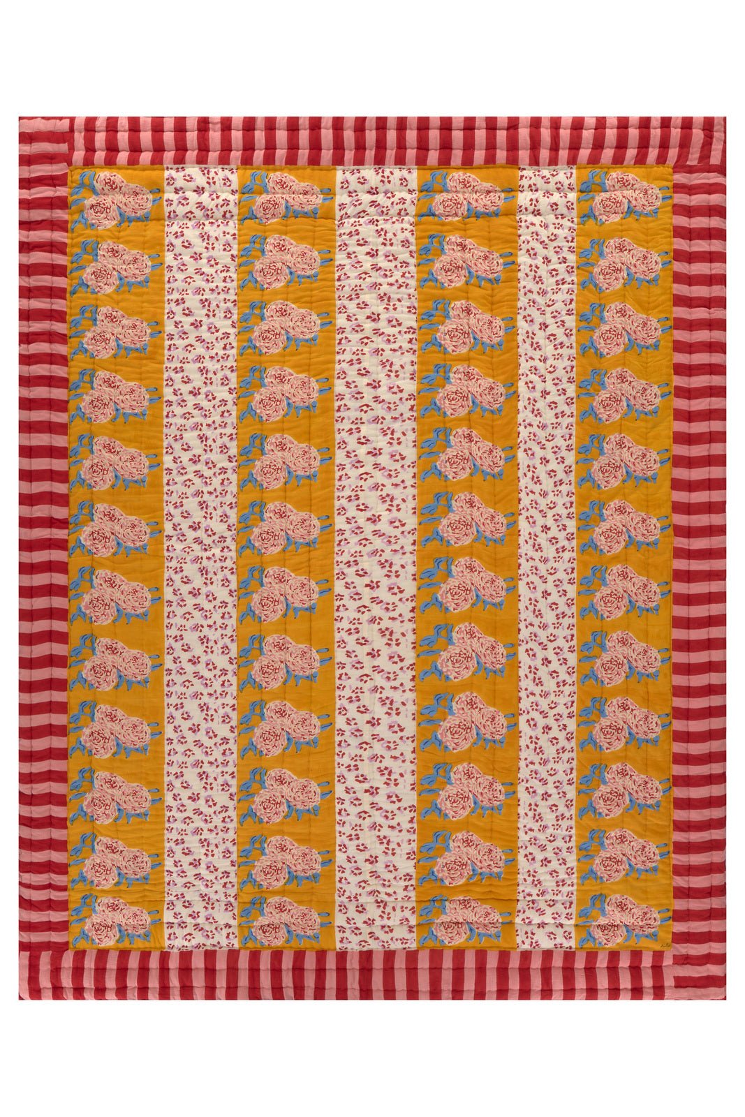 Leopard Stripes Gold Quilt – 220X270 | Lisa Corti - Bon Ton goods