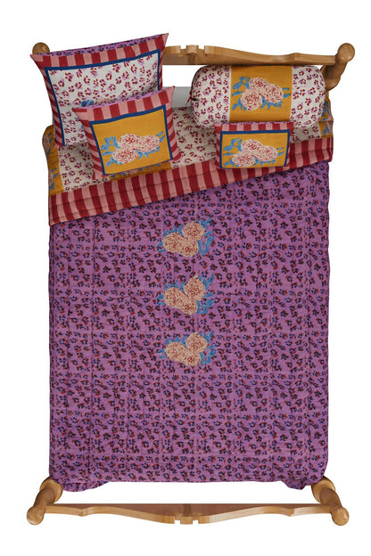 Leopard Stripes Gold Quilt – 220X270 | Lisa Corti - Bon Ton goods