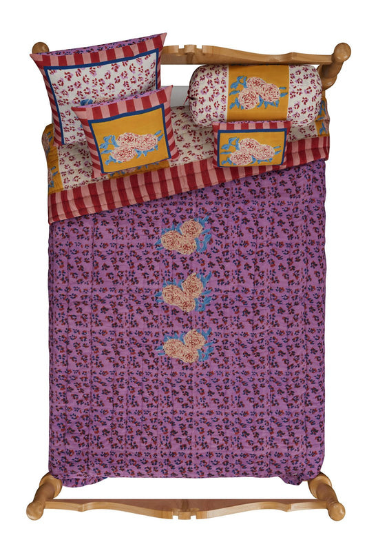 Leopard Stripes Gold Quilt – 220X270 | Lisa Corti - Bon Ton goods