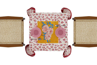 Leopard Stripes Gold Tablecloth – 110X110 | Lisa Corti - Bon Ton goods