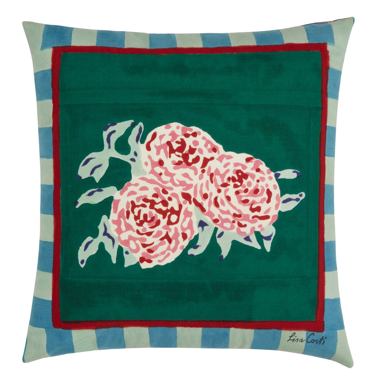 Leopard Stripes Green Cushion Cover 45x45 | Lisa Corti - Bon Ton goods