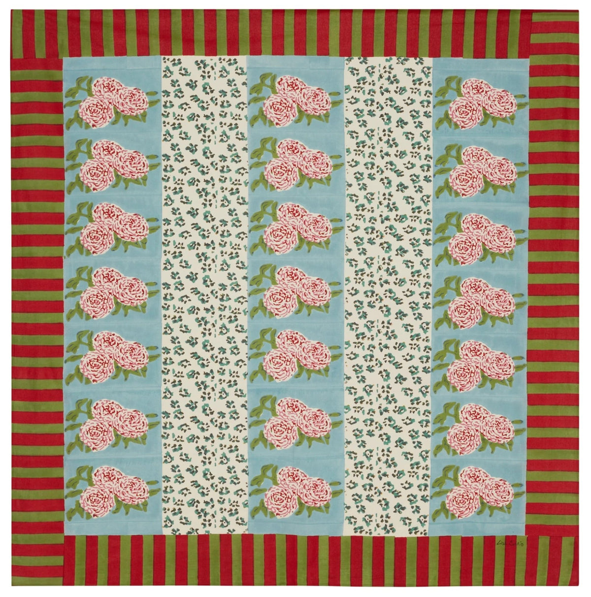 Leopard Stripes Sky - Cotton Cloth 180x180 Lisa Corti by Lisa Corti — BON TON goods, view 1