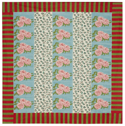 Leopard Stripes Sky - Cotton Cloth 180x180 Lisa Corti by Lisa Corti — BON TON goods, view 1